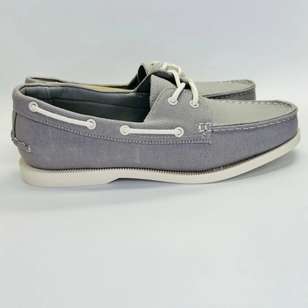 Club Room Men's Elliot Gray Canvas Boat Shoes